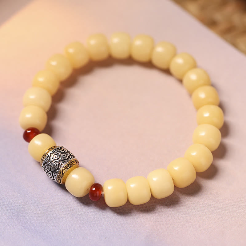 Braccialetto di perline di carattere Fu Buddha Stones, semi di Bodhi, nuvola di buon auspicio, pace