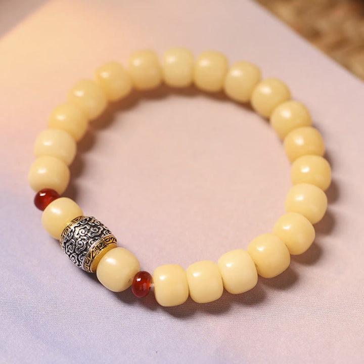 Braccialetto di perline di carattere Fu Buddha Stones, semi di Bodhi, nuvola di buon auspicio, pace