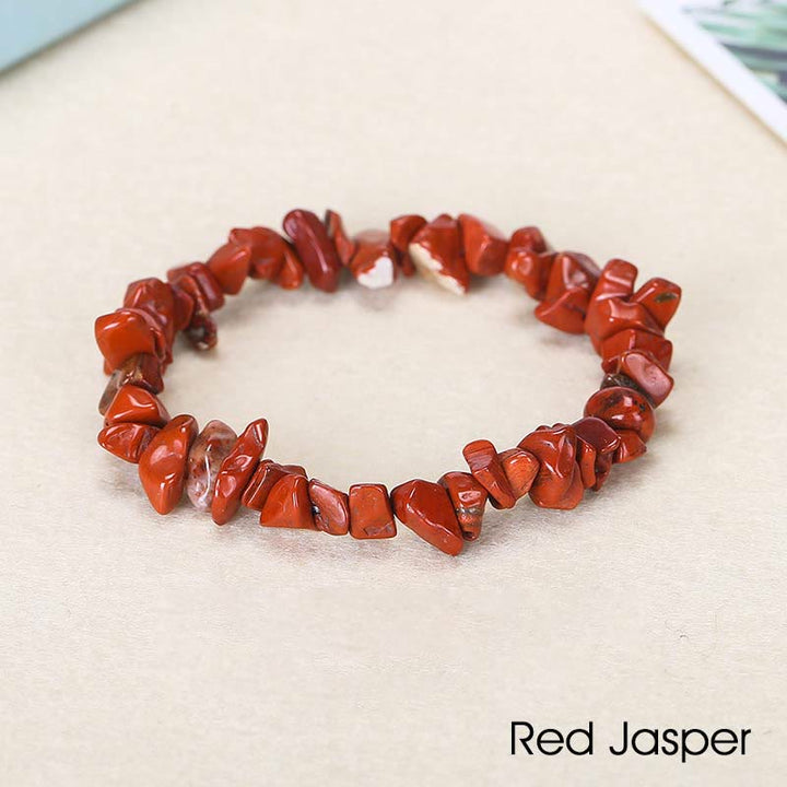 Braccialetto lenitivo con pietra di cristallo naturale di forma irregolare - Diaspro rosso (Circonferenza del polso: 15-18 cm) - image 63