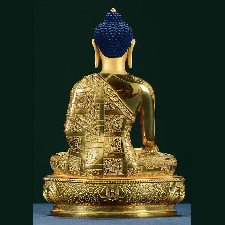 Statua di Buddha Shakyamuni Statua di rame dell'illuminazione Decorazione per la casa - image 11