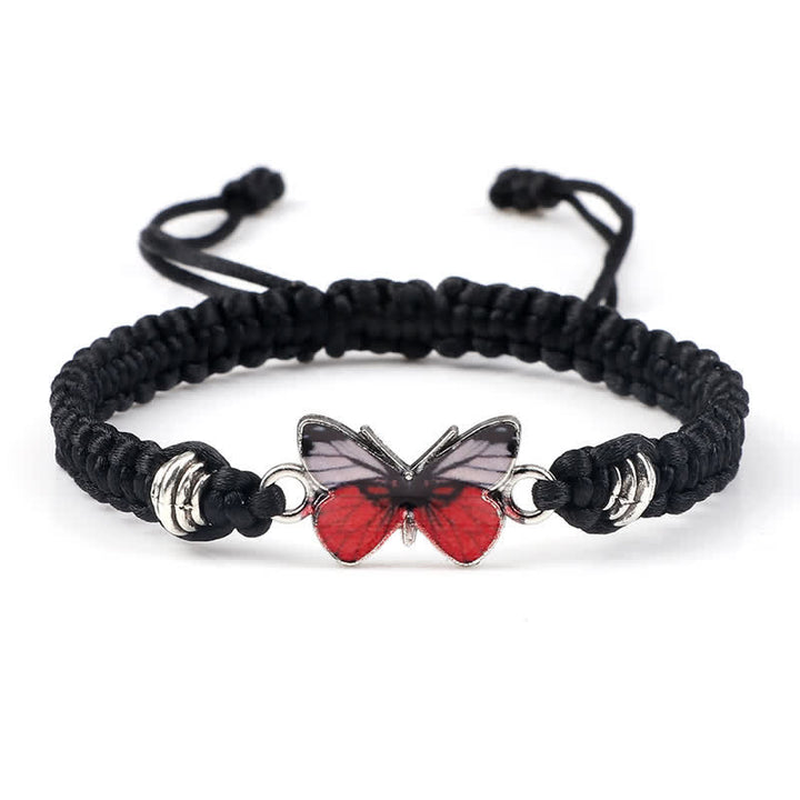 Braccialetto con ciondolo a forma di corda con farfalla Buddha Stones, libertà e amore
