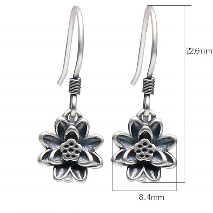 Orecchini Buddha Stones 925 Sterling Silver Lotus Flower Enlightenment - image 6