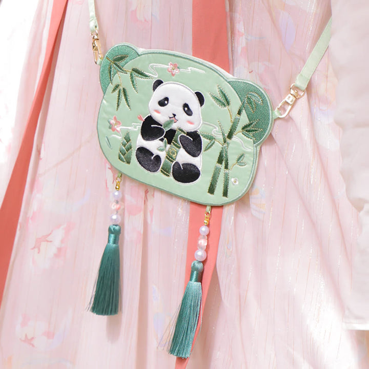 Buddha Stones Ricamo Panda Fortunato Gatto Shiba Inu Cervo Coniglio Volpe Fiore Animale Carino Borsa Hanfu Borsa A Tracolla Borsa A Tracolla
