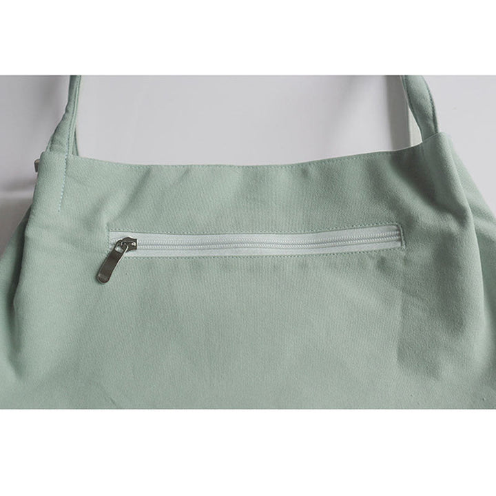 Buddha Stones Flower Crane Plum Blossom Ricamo Tela Grande Capacità Borsa a Tracolla Tote Bag