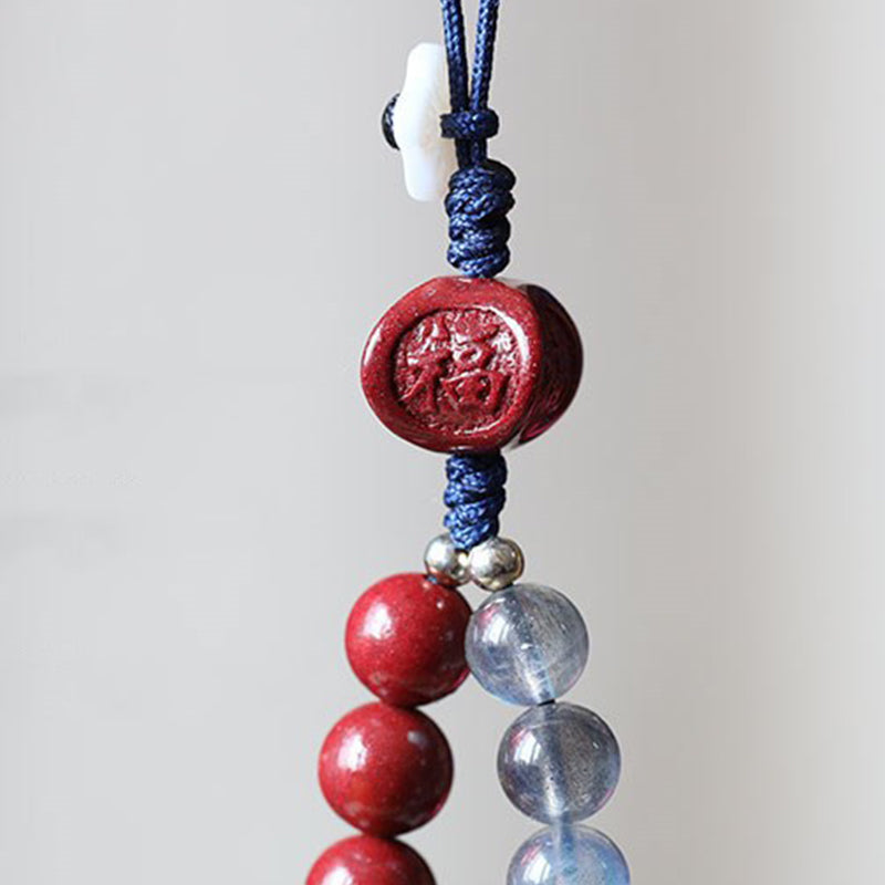 Decorazione per telefono calma e positiva in pietra di luna naturale cinabro - image 9