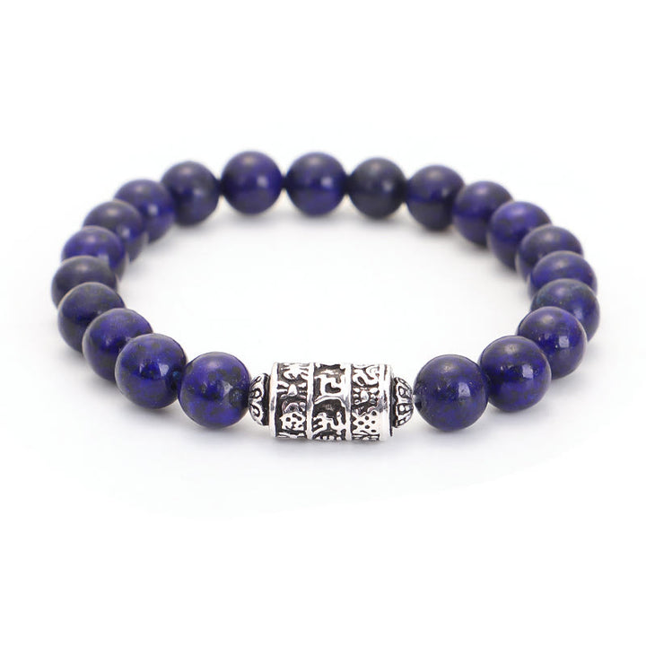 Buddha Stones Lazurite naturale Pietersite Unakite Om Mani Padme Hum Bead Braccialetto positivo