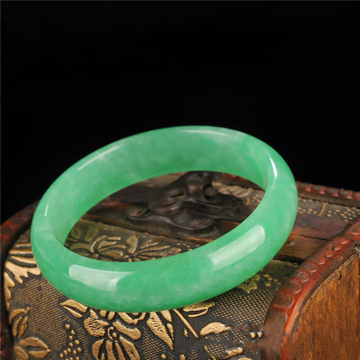 Bracciale rigido in giada con Buddha Stones, per guarigione, abbondanza e protezione. - image 3