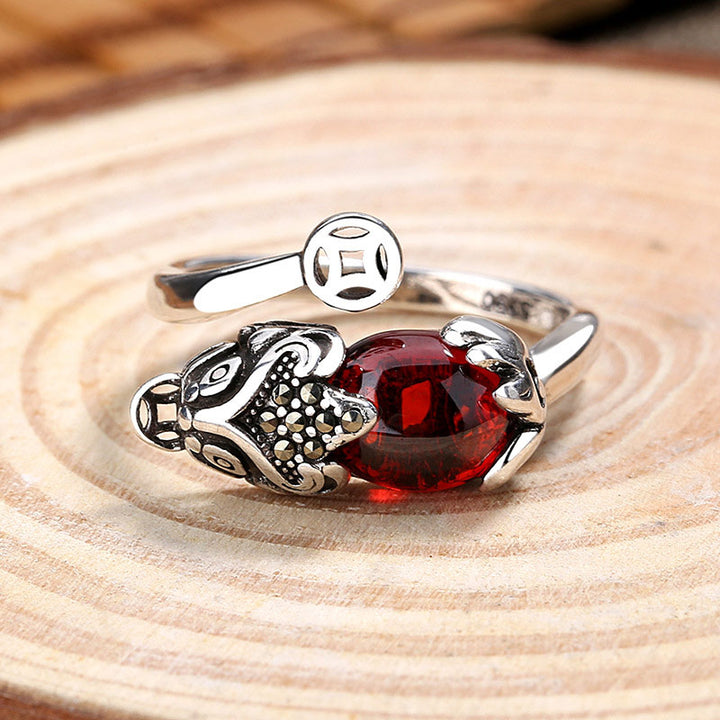 Anello regolabile Buddha Stones FengShui Genstone PiXiu Wealth