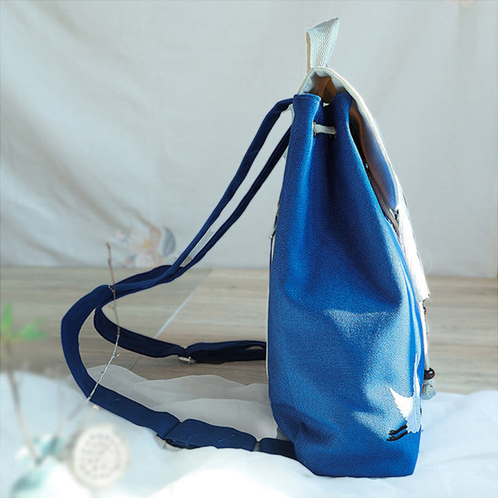 Zaino in tela di grande capacità ricamato a mano Buddha Stones - image 24