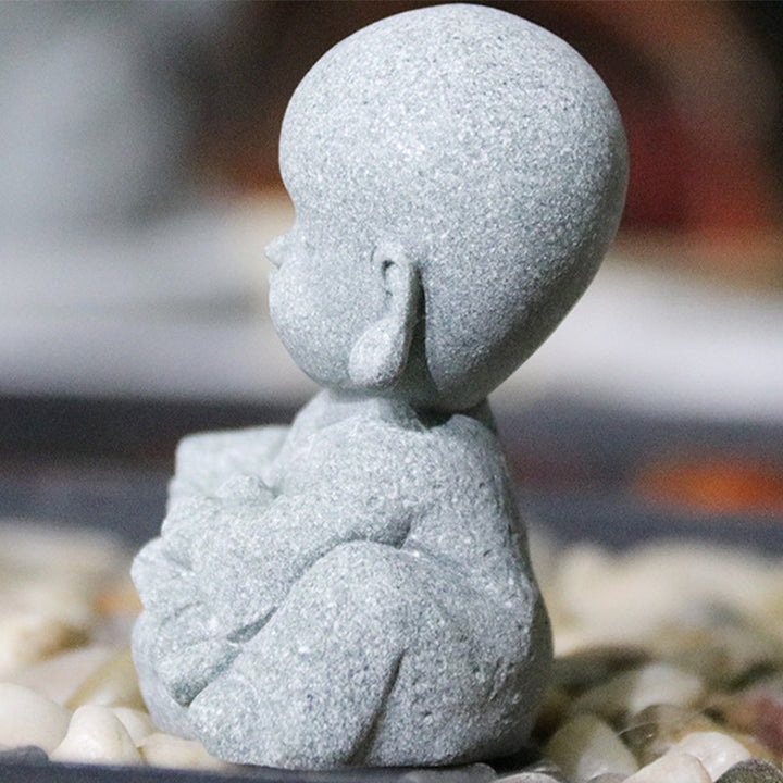 Buddha Stones Meditazione Preghiera Monaco Statua del Buddha Serenità Decorazione della casa