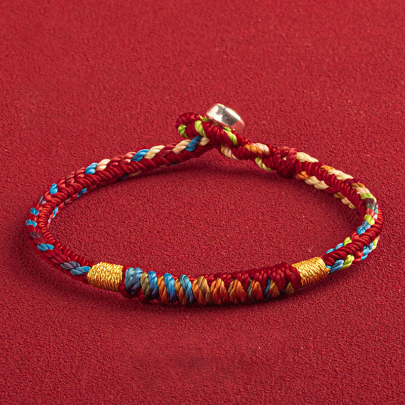 Bracciale multicolore Buddha Stones "Possa tu essere al sicuro e fortunato nell'anno a venire"