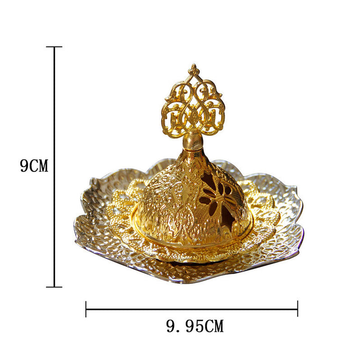 Sottobicchiere in foglia d'oro spirituale Mini lega di metallo bruciatore di incenso