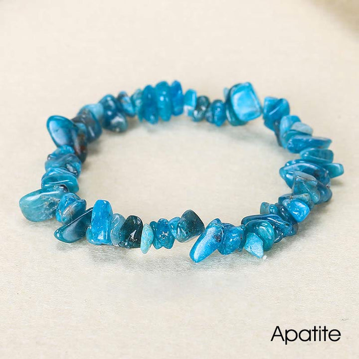 Braccialetto lenitivo con pietra di cristallo naturale di forma irregolare - Apatite (Circonferenza del polso: 15-18 cm) - image 48