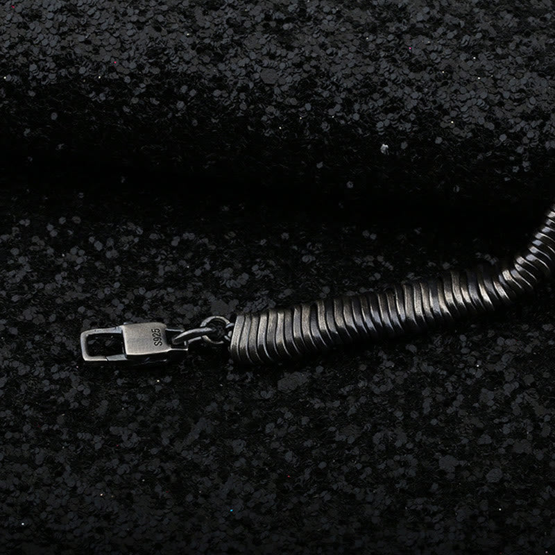 Bracciale a catena con design intrecciato vintage in argento sterling 925 Buddha Stones, per la guarigione della ricchezza