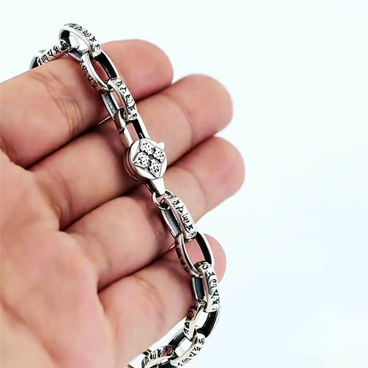 Braccialetto della saggezza inciso in rame con Buddha Stones Om Mani Padme Hum Double Dorje - image 14