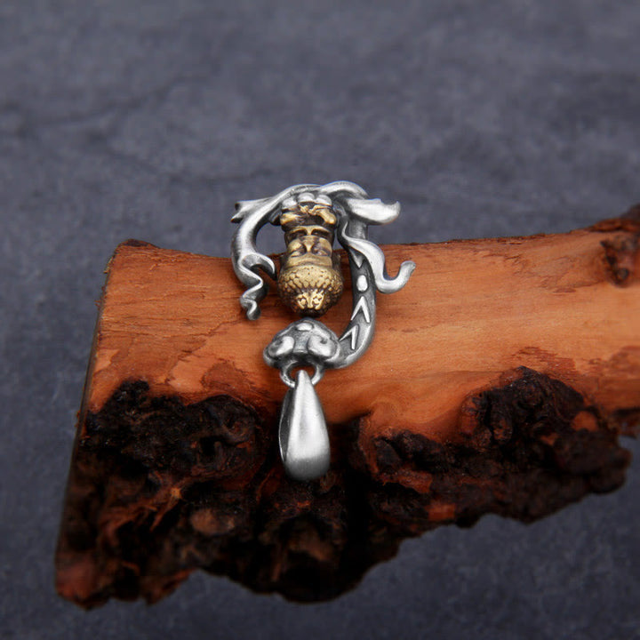 Buddha Stones 925 Sterling Silver Zen Buddha Ruyi Handle Compassione Collana Pendente - image 5