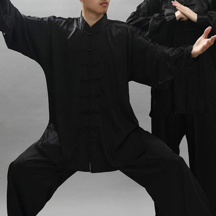 Buddha Stones Modello semplice Meditazione Preghiera Spirituale Zen Tai Chi Qigong Pratica Set di abbigliamento unisex - Nero - 3XL- ADATTO PER USA/UK/AU/UE - 2XL - image 31