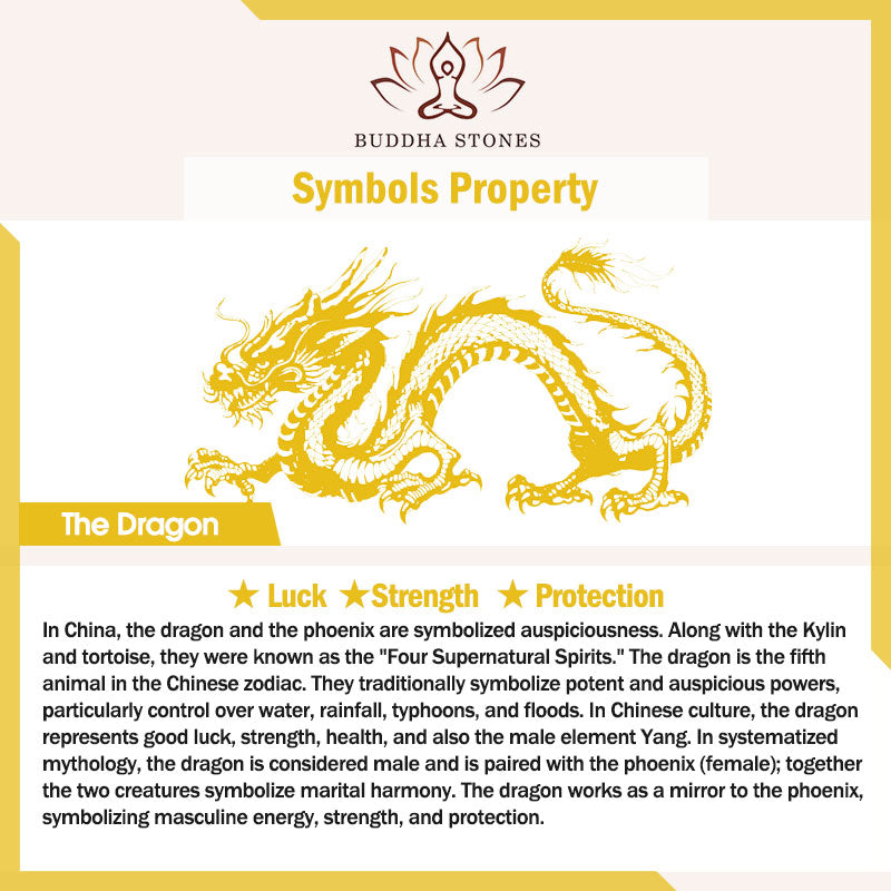 Buddha Stones Braccialetto di ossidiana nera e drago fenice purificatore dell'anima - image 7