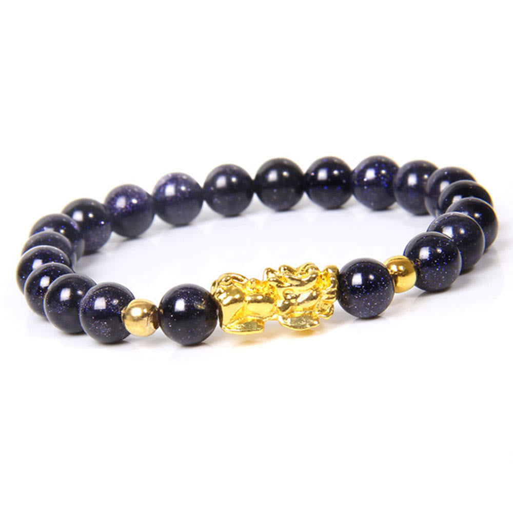 Bracciale della ricchezza in ossidiana Pixiu fortunata con Buddha Stones FengShui