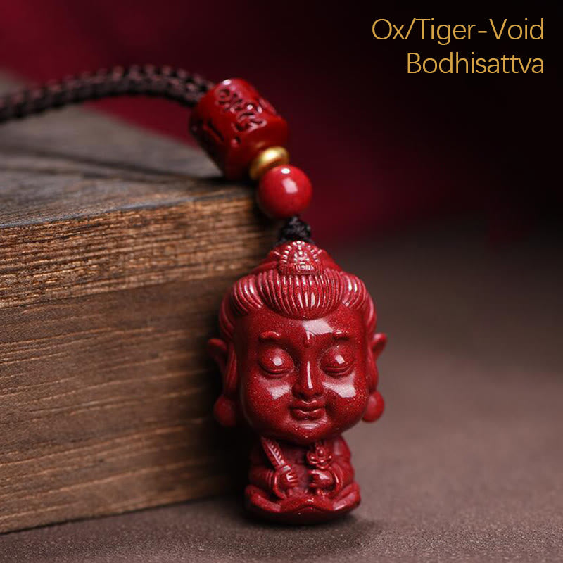 Buddha Stones Zodiaco cinese Buddha natale Cinabro naturale Amuleto Tieni lontani gli spiriti maligni Collana pendente