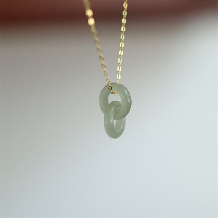Collana con ciondolo in giada Hetain con fibbia doppia in argento sterling 925 e ciondolo con ciondolo a forma Buddha Stones
