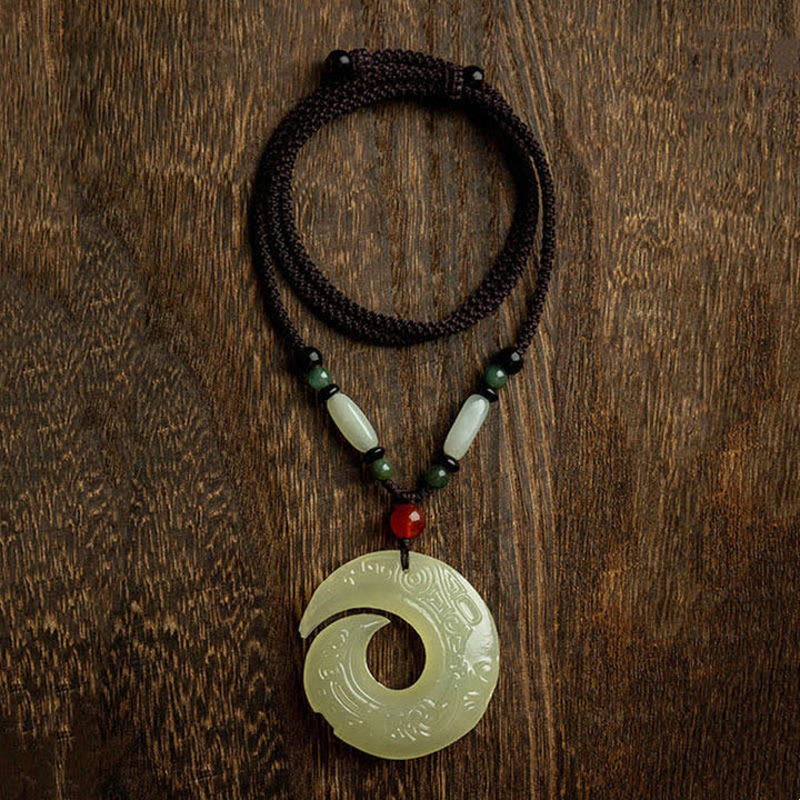 Collana con Buddha Stones, ciondolo in pietra di pace, ciondolo in pietra di giada, ciondolo in pietra di sandalo rosso, ciondolo in pietra di cinabro, ciondolo in pietra di agata, ciondolo in pietra di fortuna