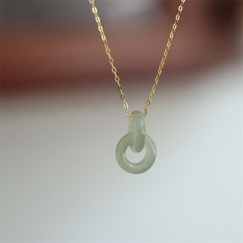 Collana con ciondolo in giada Hetain con fibbia doppia in argento sterling 925 e ciondolo con ciondolo a forma Buddha Stones