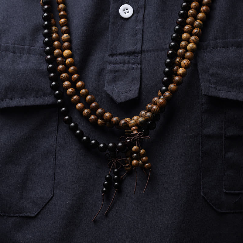 Buddha Stones 108 Mala Beads Bracciale Preghiera Meditazione Sandalo Elastico - image 4