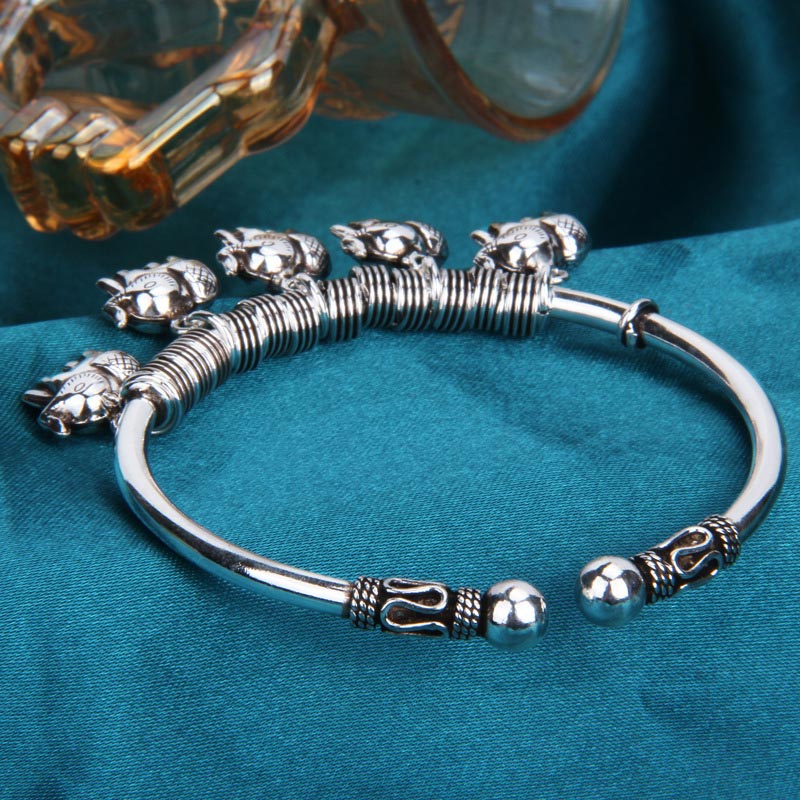 Bracciale Buddha Stones 925 Sterling Silver Elephant Strength Braccialetto