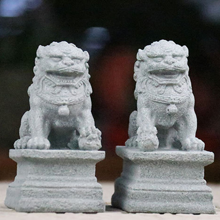 Buddha Stones Leone Fu Foo Cani Elefante Allontanare il Male Benedizione Decorazione della Casa