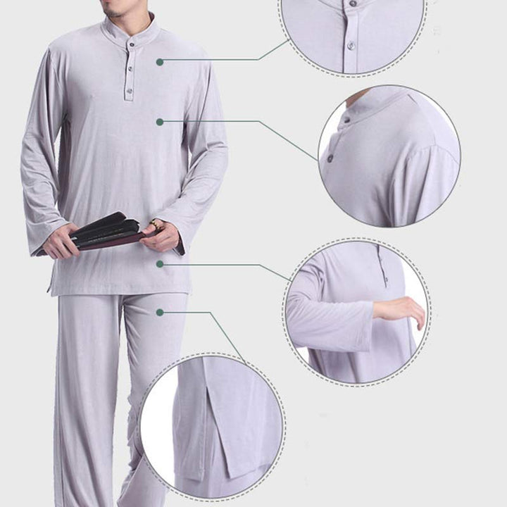 Buddha Stones Meditazione Preghiera Spirituale Zen Tai Chi Pratica Yoga Abbigliamento Uomo Set - image 9