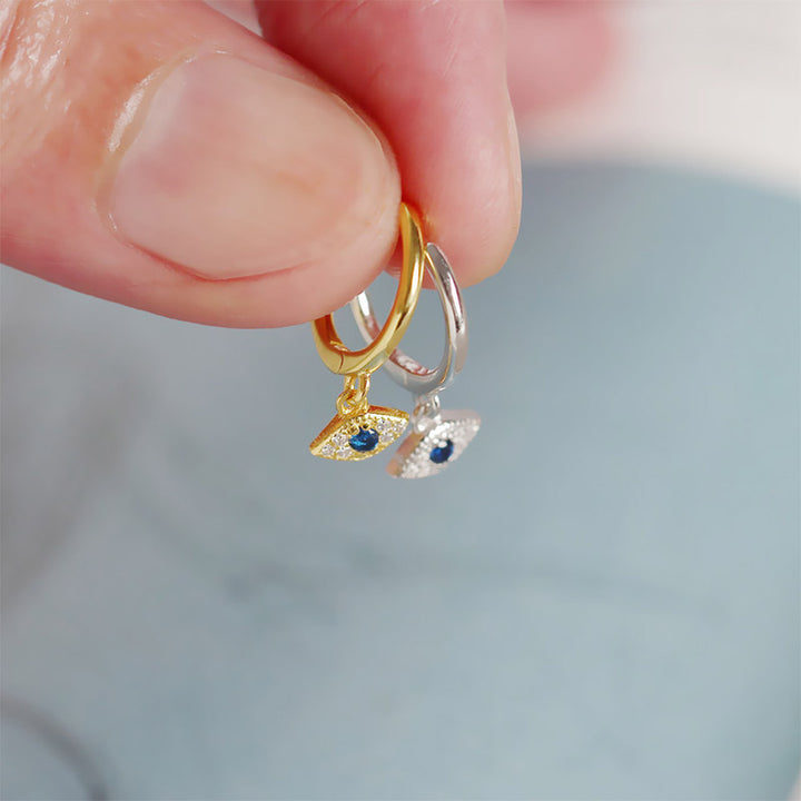Orecchini a perno con protezione contro il malocchio in argento sterling 925 Buddha Stones