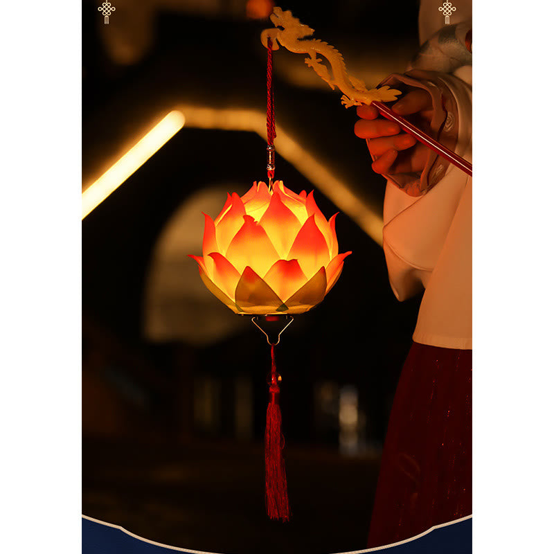 Decorazione lampada lanterna drago fiore di loto fai da Buddha Stones
