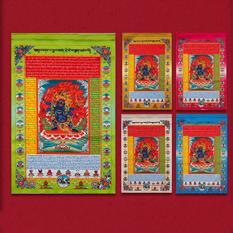 Buddha Stones Bandiera tibetana a 10 colori raffigurante il Buddha del Cavallo del Vento, simbolo di guarigione e buon auspicio per la preghiera all'aperto. - image 14