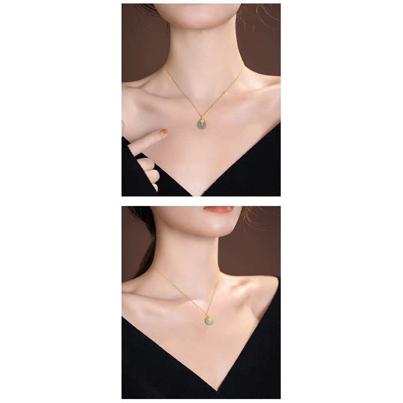Collana con ciondolo a forma di farfalla Buddha che ride in giada ciano naturale Hetian Jade in argento sterling 925 - image 29