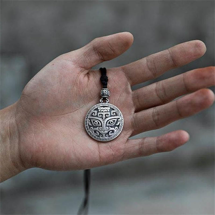 Collana con ciondolo di ricchezza Taotie, creatura mitologica FengShui fortunata