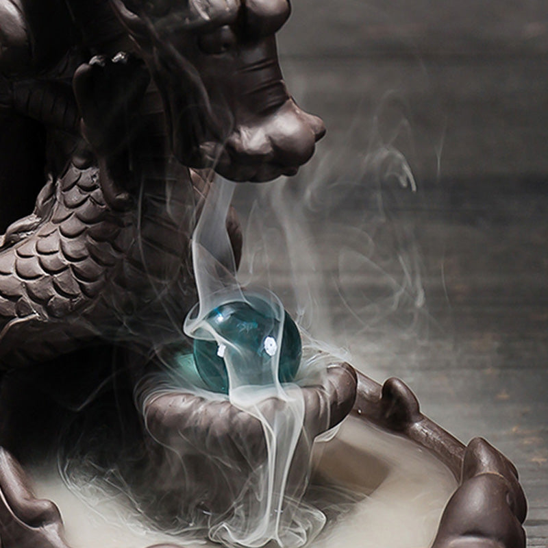 Buddha Stones Decorazione bruciatore di incenso protezione drago tibetano