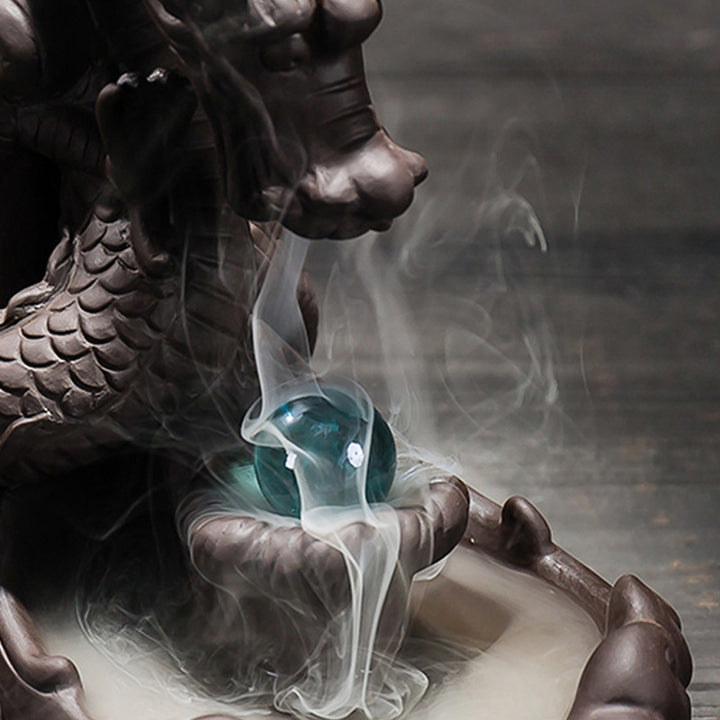 Buddha Stones Decorazione bruciatore di incenso protezione drago tibetano