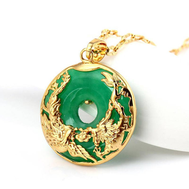 Collana di prosperità in giada naturale Buddha Stones - Giada ciano (giada naturale, il colore può variare) - image 0