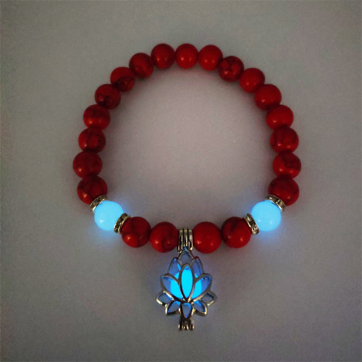Braccialetto di protezione con perline luminose in pietra luminosa turchese tibetano Buddha Stones