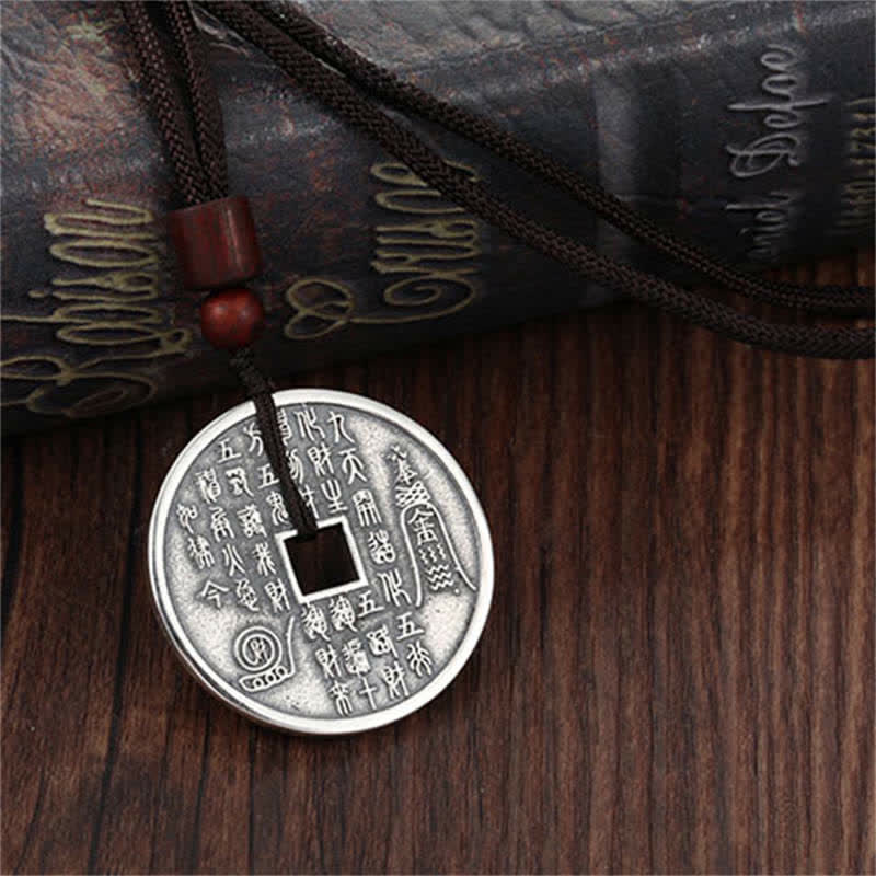 Buddha Stones Bagua Yin Yang Moneta di rame Stella Equilibrio Energia Collana Pendente - image 8