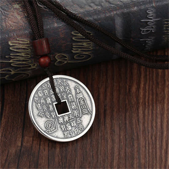 Buddha Stones Bagua Yin Yang Moneta di rame Stella Equilibrio Energia Collana Pendente - image 8