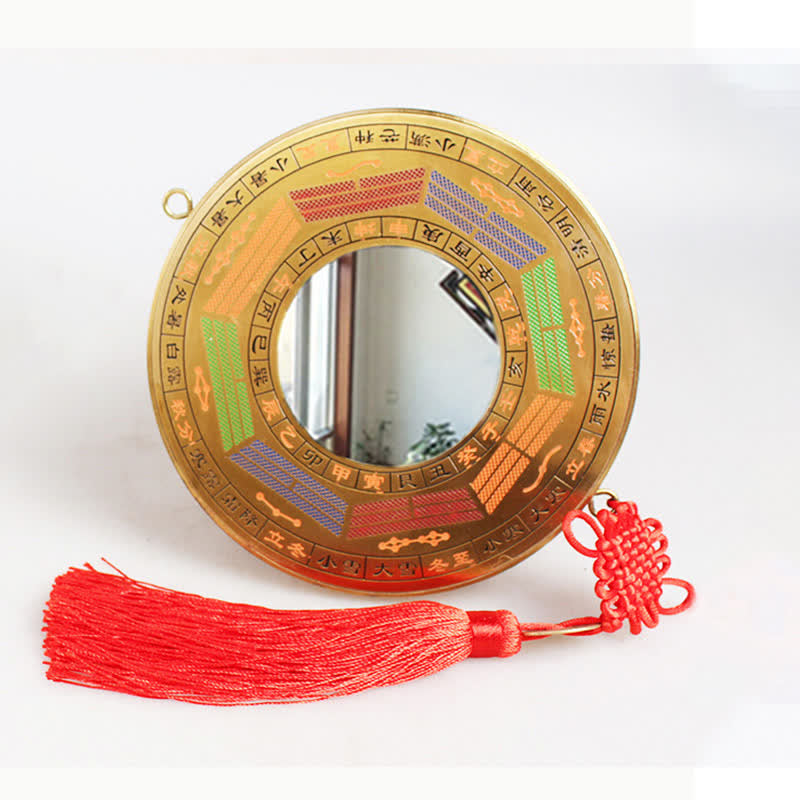 Mappa Feng Shui Bagua Moneta di rame Mappa energetica dell'equilibrio del nodo cinese - 16 centimetri - Mappa Bagua delle Quattro Stagioni - Specchio concavo - image 10