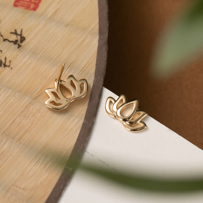 Orecchini Buddha Stones 925 Sterling Silver Lotus Flower Blessing - image 5