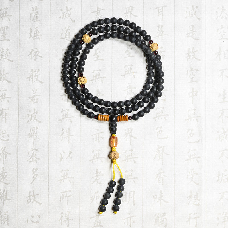 Buddha Stones Mala Tibetano Cipresso Semi di Bodhi Agata Rossa Braccialetto di Guarigione