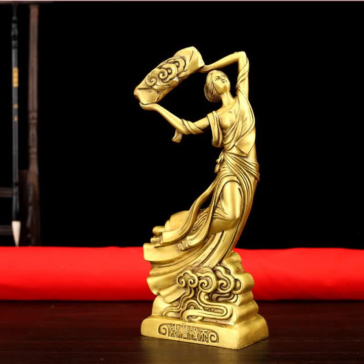 Decorazione della statua in rame del Bodhisattva Nuwa che ripara il cielo - image 1
