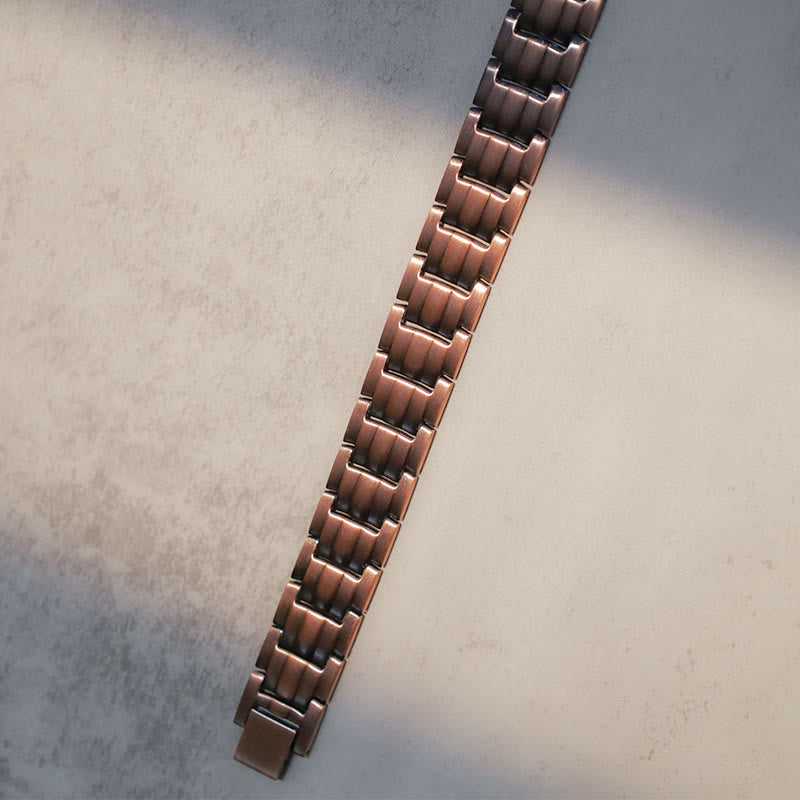 Bracciale rigido magnetico vintage in rame massiccio