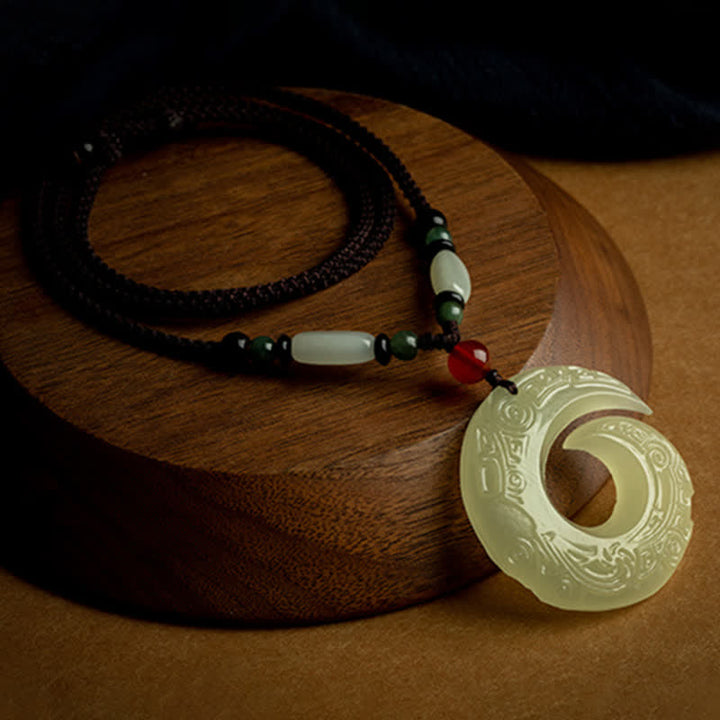 Collana con Buddha Stones, ciondolo in pietra di pace, ciondolo in pietra di giada, ciondolo in pietra di sandalo rosso, ciondolo in pietra di cinabro, ciondolo in pietra di agata, ciondolo in pietra di fortuna
