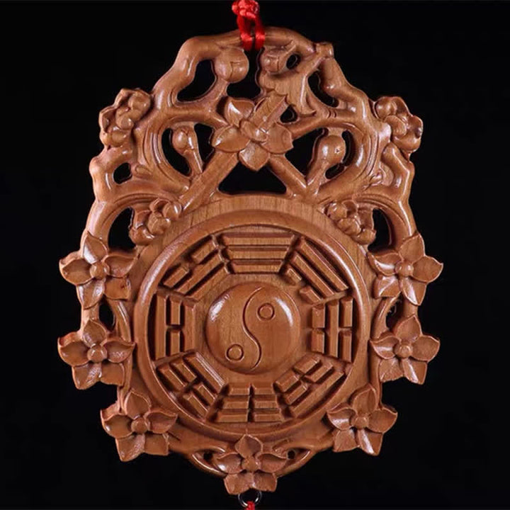 Mappa Bagua Feng Shui Legno di Pesca Mappa Energetica Equilibrio Nodo Cinese - 16*13 cm - image 1