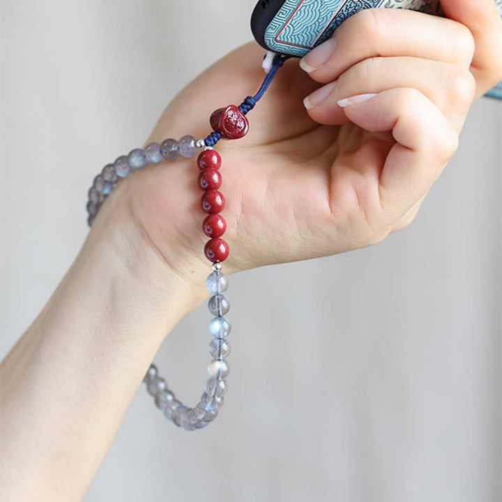 Decorazione per telefono calma e positiva in pietra di luna naturale cinabro - image 3